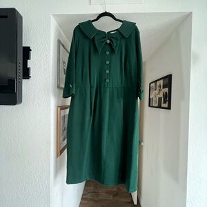Tatyana Elegant Green Long Sleeve Dress